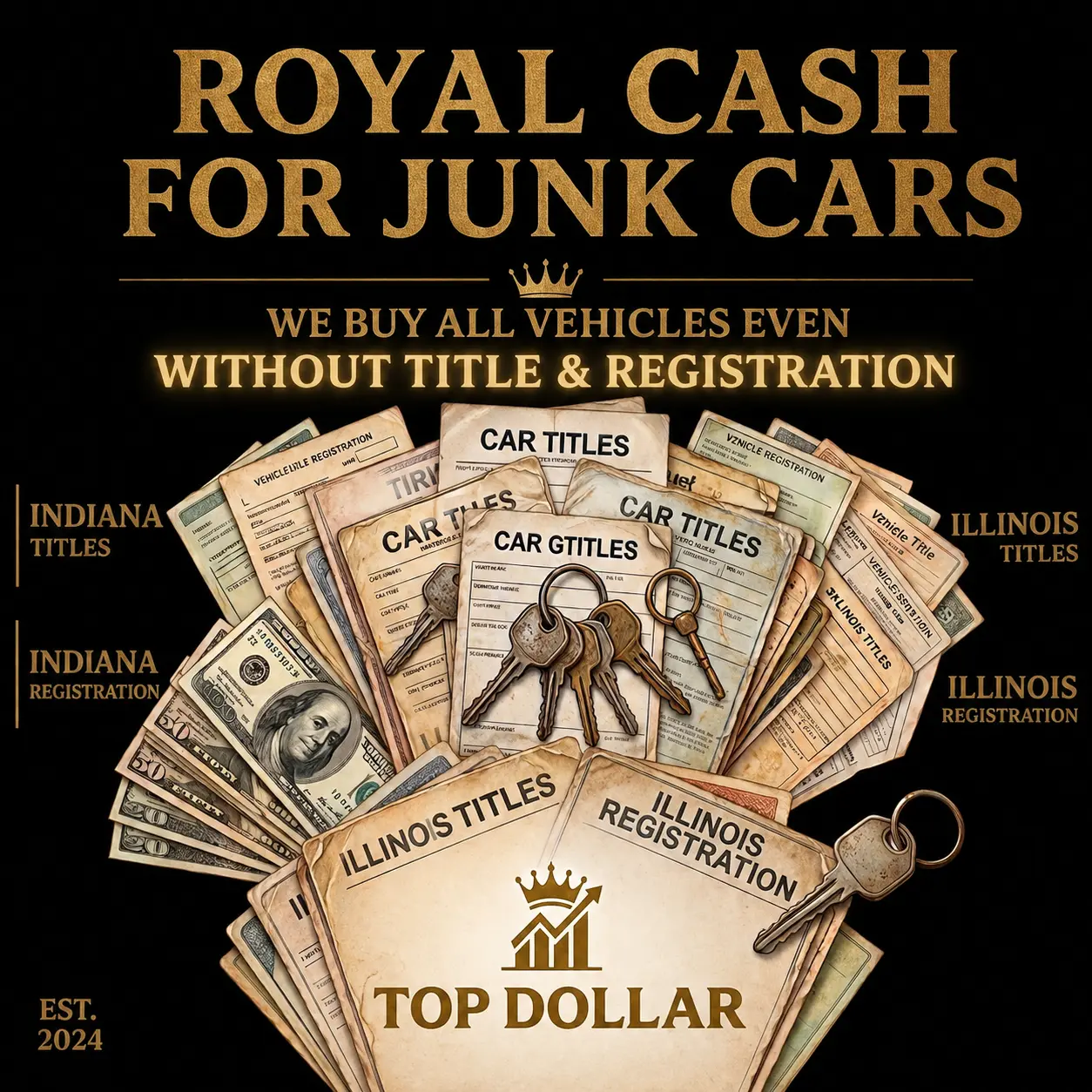 Chicago cash for junk cars buyer pickup and towing proof